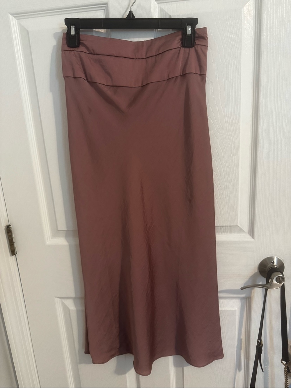 Free People Dusty Mauve Satin Maxi Skirt